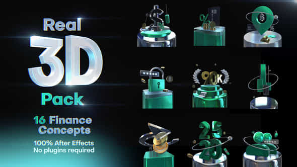 3D Pack 16 Finance Concept - VideoHive 56083260