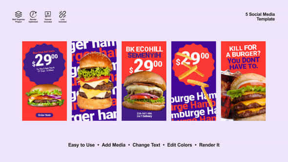 Burger Instagram Reels - VideoHive 52647998