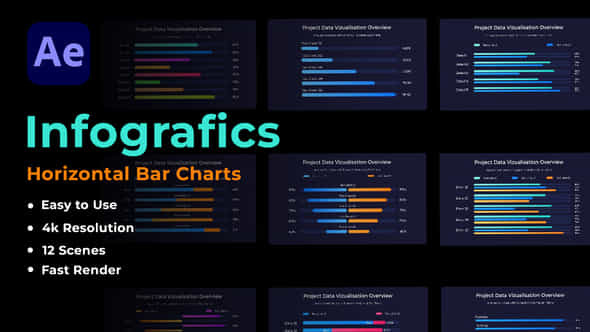 Horizontal Bar Charts - VideoHive 54168804