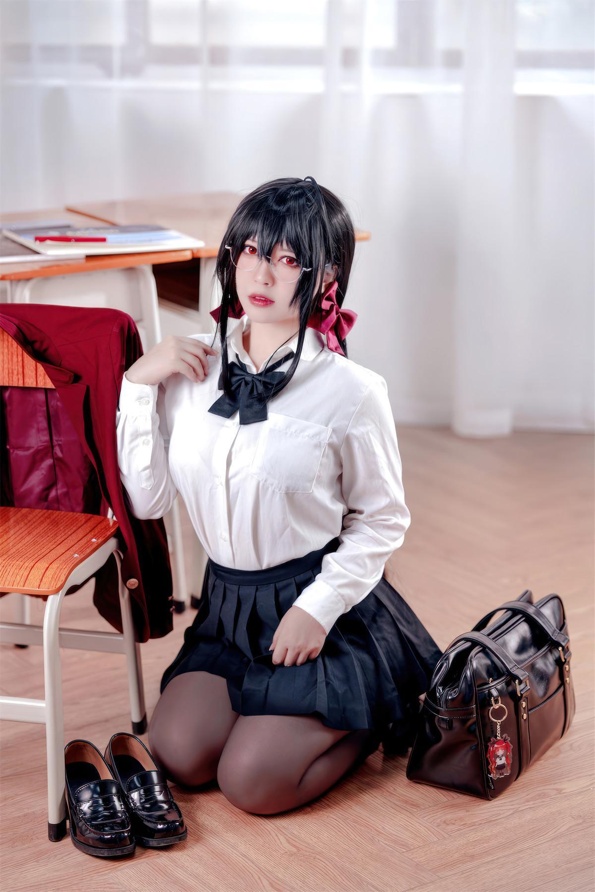 Cosplay 半半子Banbanko 大凤 风纪委员(30)