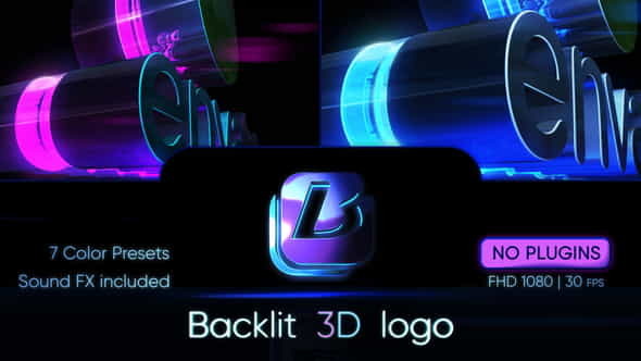 Backlit 3D Logo - VideoHive 30902997