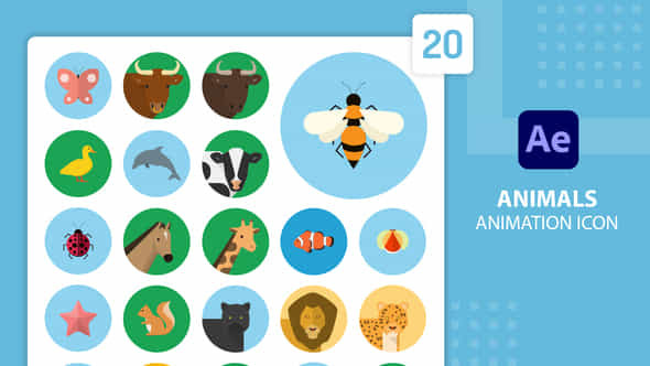 Animals Animation Icons - VideoHive 38759497