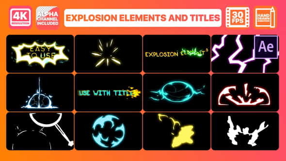 Explosion Elements And Titles | - VideoHive 28711751