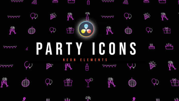 Party Neon Icons - VideoHive 54056103