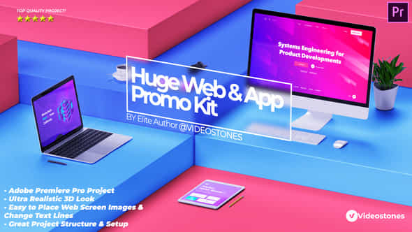 Huge Web Promo App Promo Kit Website Presentation Premiere Pro - VideoHive 34245721