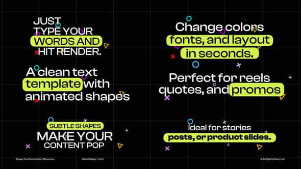 Shape Text Animation Ae - VideoHive 58988418