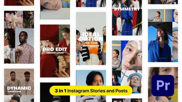 Grid Multiscreen Slideshow Instagram Stories - VideoHive 35578755