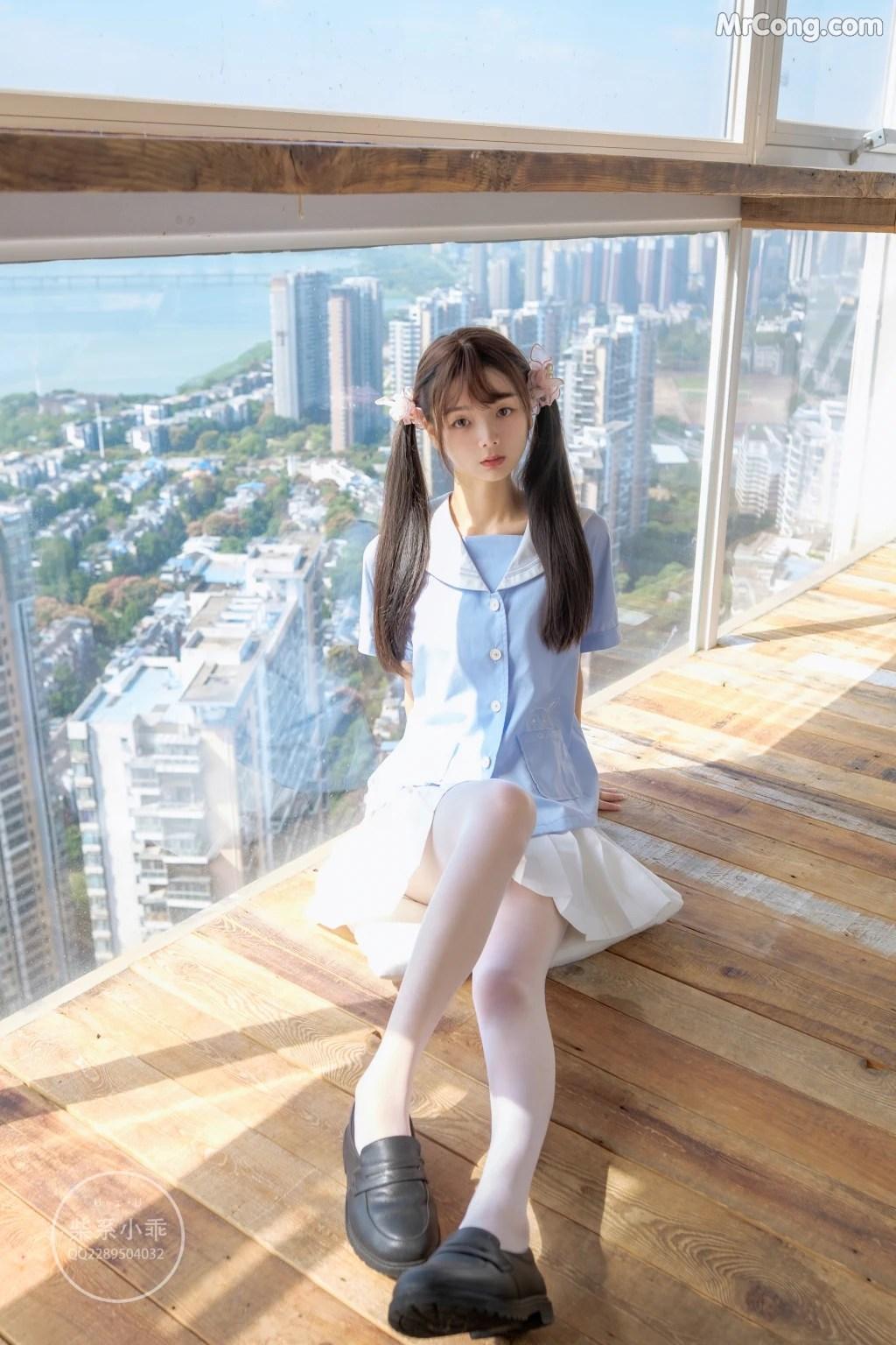 Coser@稚乖画册 Vol.001: 晴空01 白丝双马尾JK (79 photos)(16)