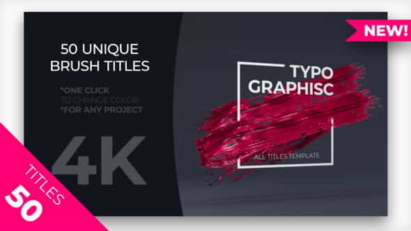 50 Brush Titles Pack - VideoHive 23135696