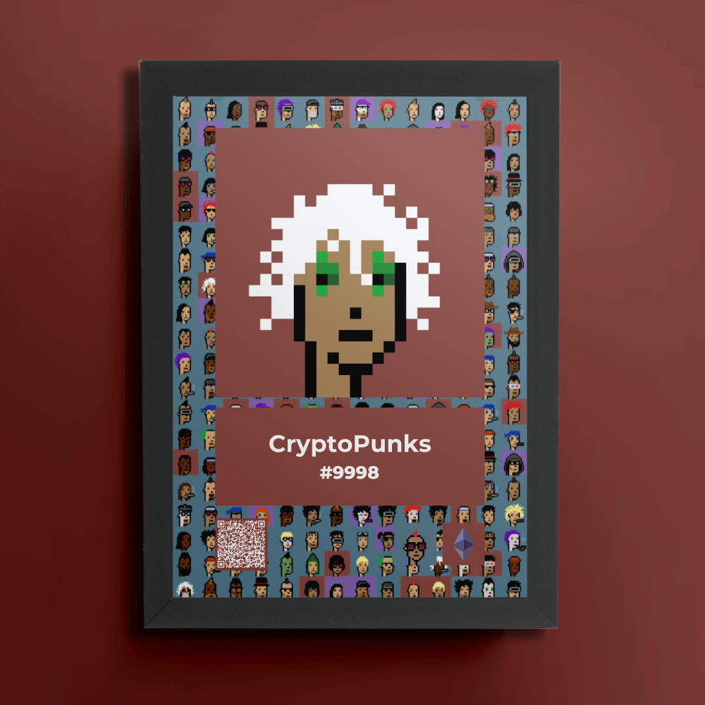 CryptoPunks #9998 Framed NFT Poster | NFT Posters