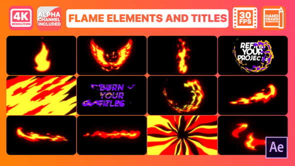 Flame And Titles | After - VideoHive 26376666