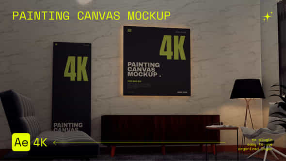Painting Canvas Mockup - VideoHive 56107834