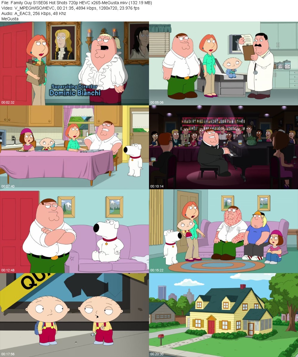 Family Guy S15E06 Hot Shots 720p HEVC x265-MeGusta