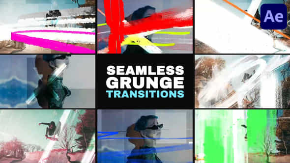 Grunge Glitch Seamless Transitions After Effects - VideoHive 57986302