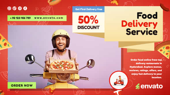 Food Delivery Services Slideshow - VideoHive 56363641