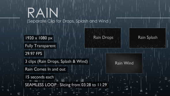Rain Separate Clip for Drops - VideoHive 18139544