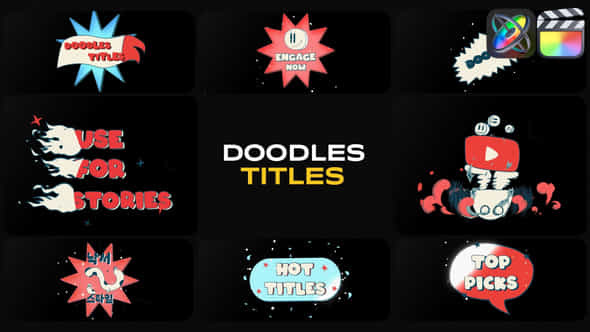 Cartoon Doodles Titles For Fcpx - VideoHive 53930800