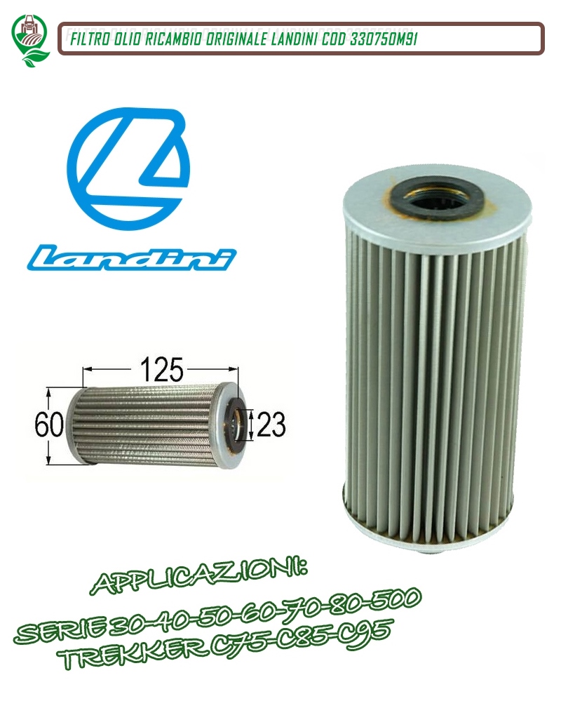 3307250M91 ORIGINALE LANDINI RIF FILTRO OLIO IDRAULICO SOLLEVATORE IN ASP
