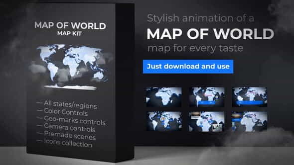 Map of World with Countries - VideoHive 24335774