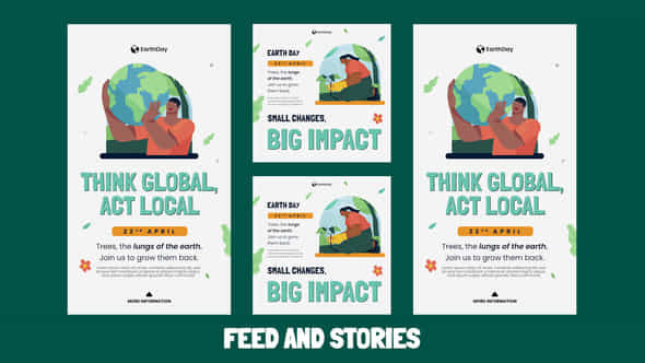 Earth Day Feed And Stories Instagram - VideoHive 57191636