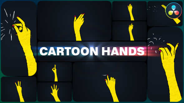 Cartoon Hands For Davinci Resolve - VideoHive 48725018