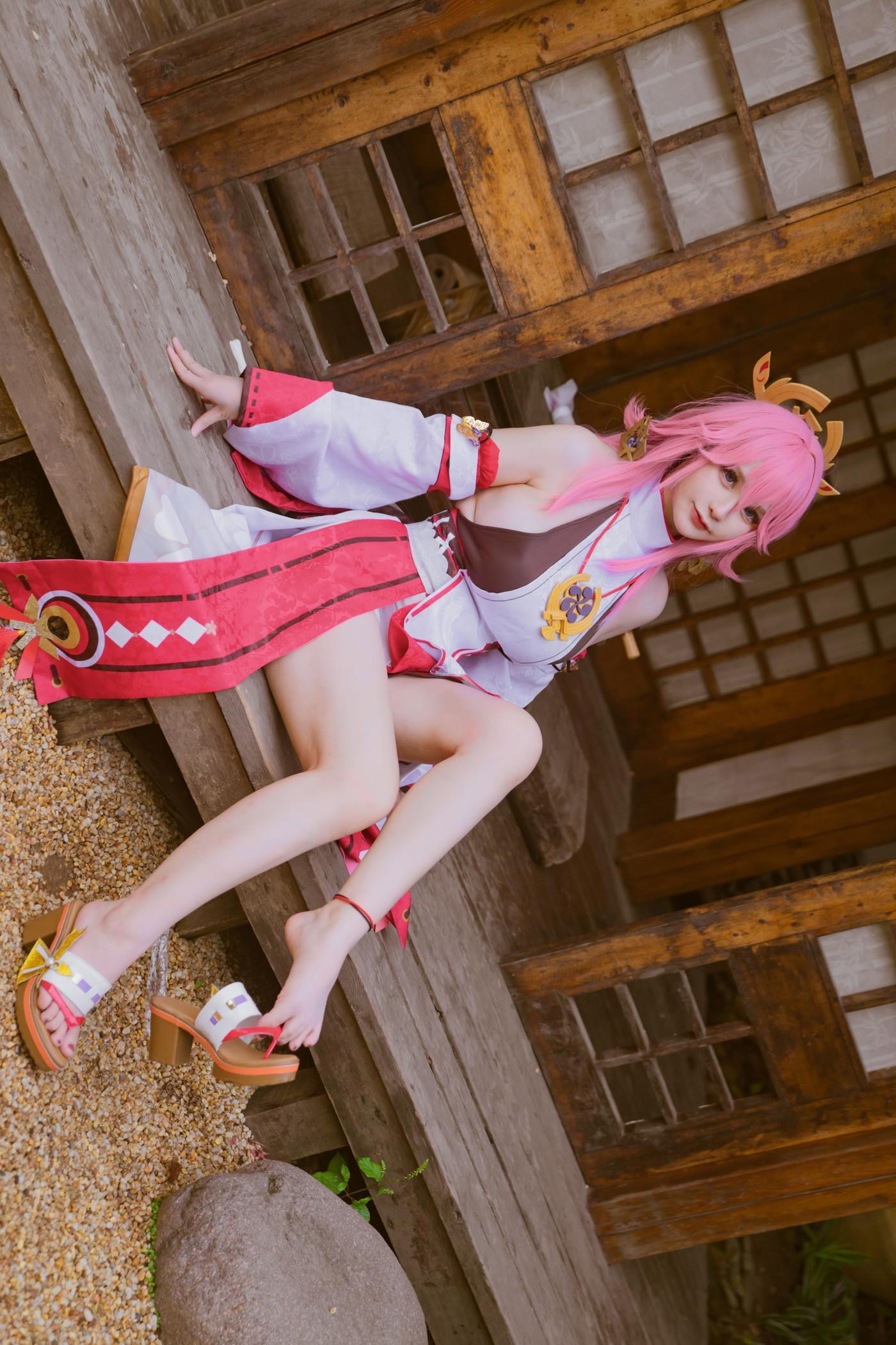 Cosplay 前羽_rr 原神 八重神子(49)