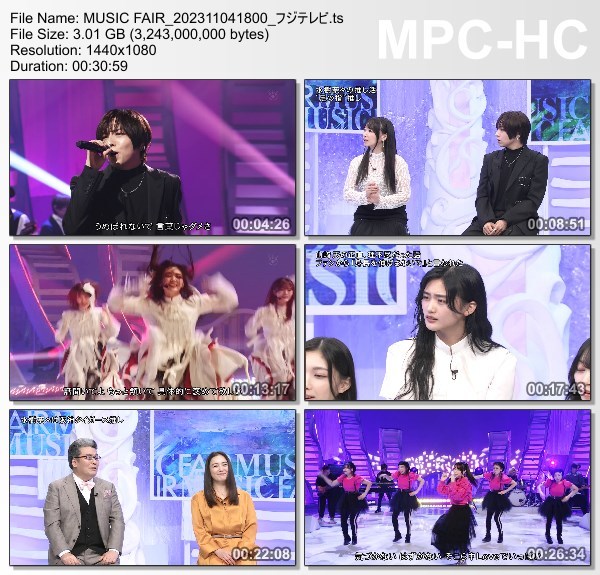 [TV-Variety] MUSIC FAIR – 2023.11.04