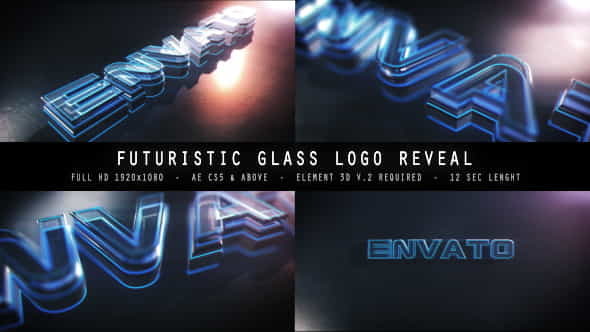 Futuristic Glass Logo Reveal - VideoHive 15461578