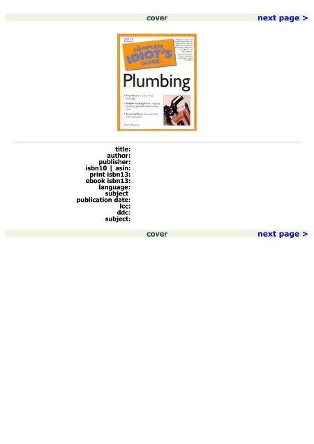 Complete Idiots Guide To Plumbing