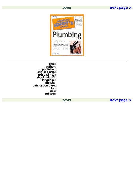 Complete Idiots Guide To Plumbing WUi5ZCcc_o