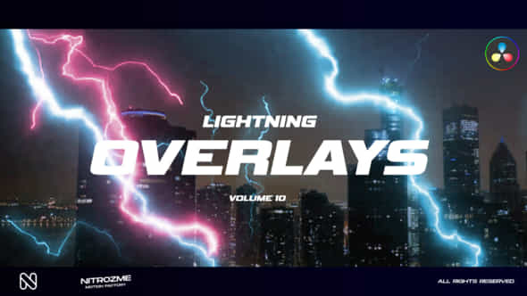 Lightning Overlays Vol 10 For Davinci Resolve - VideoHive 50457065