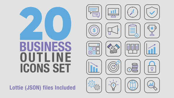 Business Outline Icons - VideoHive 43302854