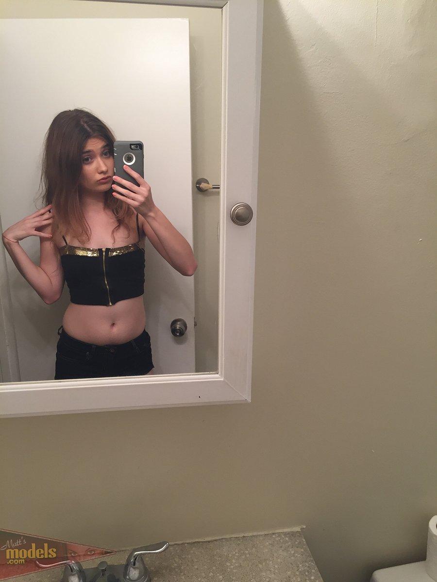 Petite teen Ariel Mc Gwire makes her nude modeling debut in bathroom selfies(4)