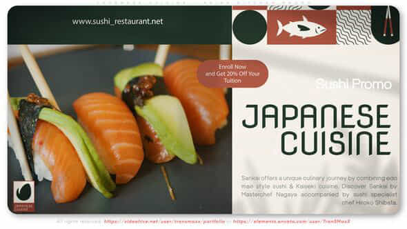 Japanese Cuisine Asian Kitchen Promo - VideoHive 49347833