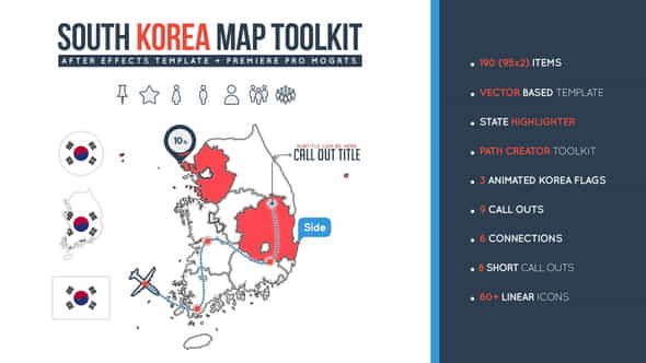 South Korea Map Toolkit - VideoHive 26295747