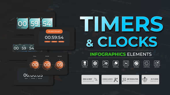 Infographic Timers And Clocks - VideoHive 51314447