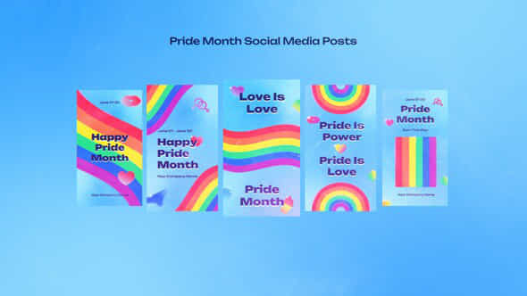 Pride Month Social Media Posts - VideoHive 58355981