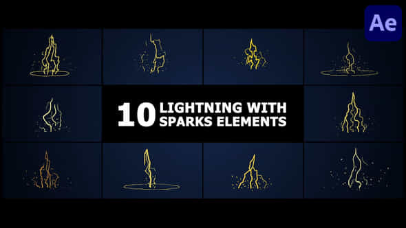 Lightning With Sparks Elements After Effects - VideoHive 53685670