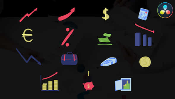 Economy Cartoon Icons For Davinci Resolve - VideoHive 50824200