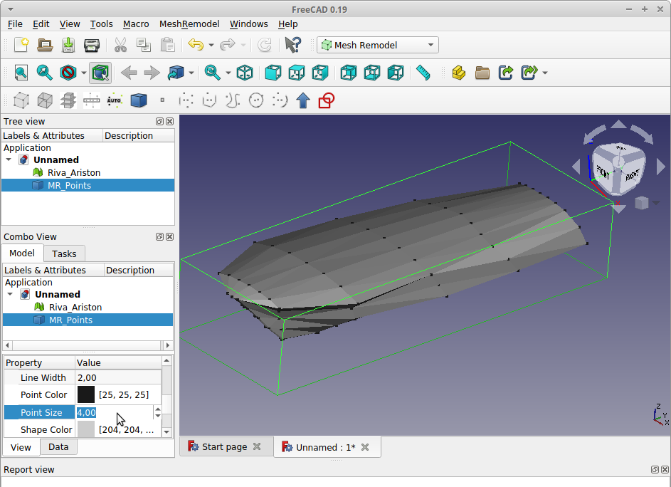 1) Complex surface creation with the help of a mesh model