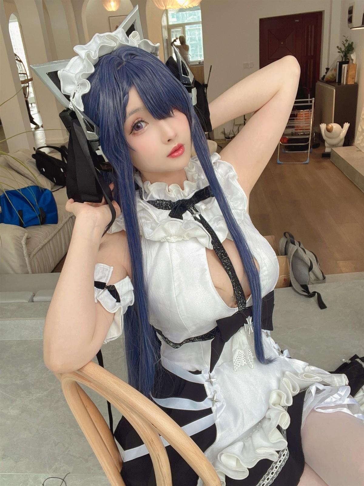 Cosplay rioko凉凉子 肉扣热热子 奥古斯特 女仆装(38)