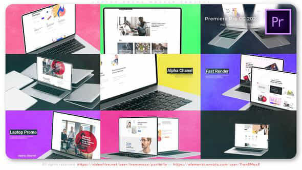 Laptop Promo Mockup Project - VideoHive 49617574