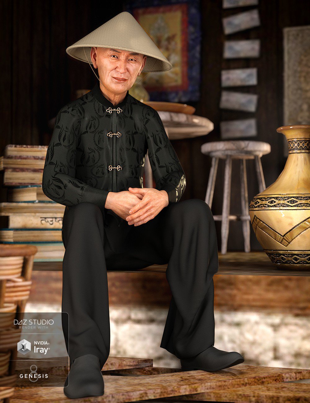 dForce Traditional Outfit for Genesis 8 Male(s)