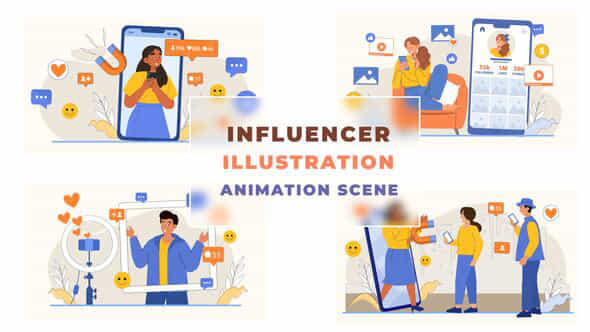 Influencer Illustration Animation - VideoHive 42927289