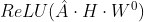 ReLU(hat{A}cdot Hcdot W^{0})