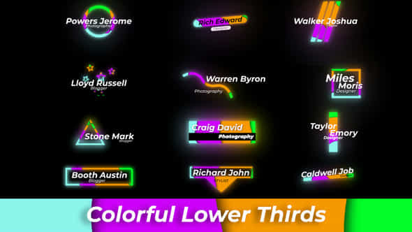 Colourful Lower Thirds - VideoHive 28869388