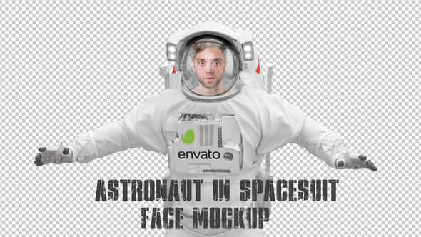 Astronaut In Spacesuit Face Mock Up - VideoHive 25707419