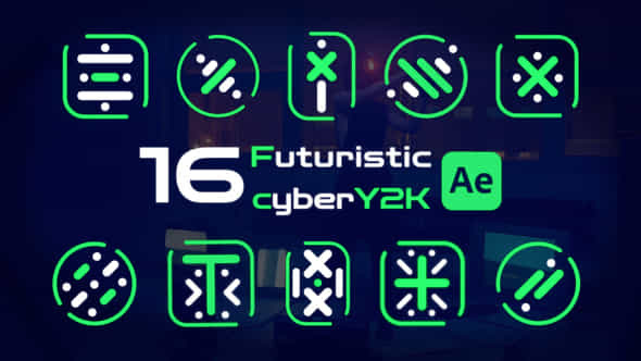 Futuristic animated cyberY2K - VideoHive 46438174