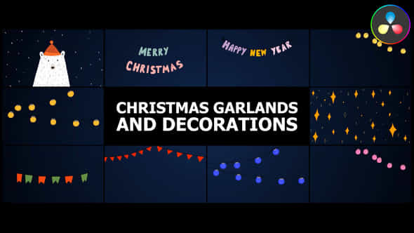 Christmas Garlands And Decorations Davinci Resolve - VideoHive 48813661