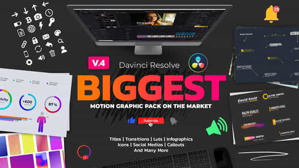 Motion Graphic Pack for Davinci - VideoHive 30109295